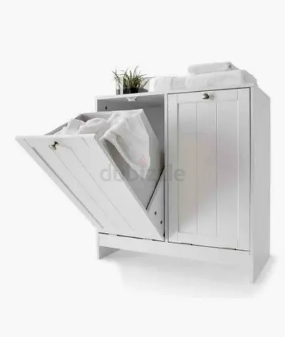 White Laundry Storage Cabinet