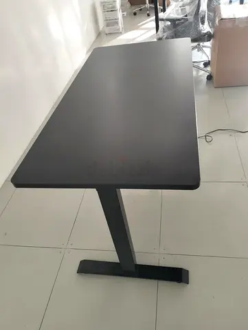 For Sale Black rectangular Electric computer desk with T-leg base 16×80 Cm