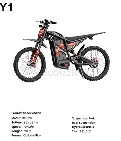 Electric Bike Y1 dirt Bike wind Horse/ Brand New/ Removable Battery/ 12Months Warranty