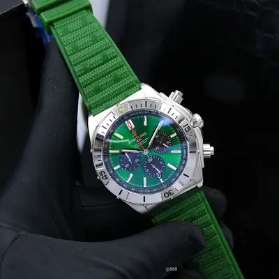 Breitling Mens Sport Master Copy Watch with Green Dial