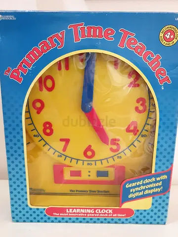 Primary Time Teacher Learning Clock - Teaching Clock with Movable Hands  Digital Display, Brand New