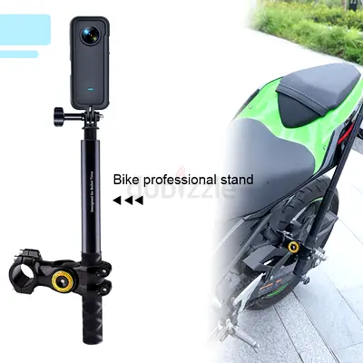 Motorcycle Bicycle Handlebar Fixture Mount Camera Bracket Adapter with Monopod Stand