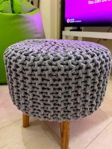Bean bag and Vivian Cable Knit Foot Stool