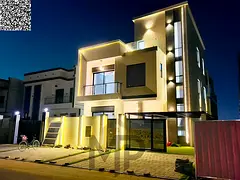 A fully furnished villa with a modern design, two floors and a roof, 6 master bedrooms, a majlis and