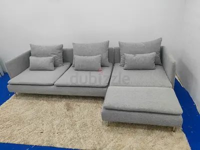 Ikea light grey lshape sofa