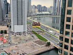 1BR hall in Al Khan, balcony, free AC, master room, 2 baths, partial sea view, gym, pool, kids area,