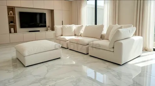 Marina home Luscious feather filled modular sofa with footstool