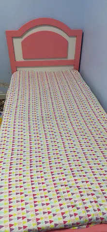 Kids single pink bed with mattress - good condition