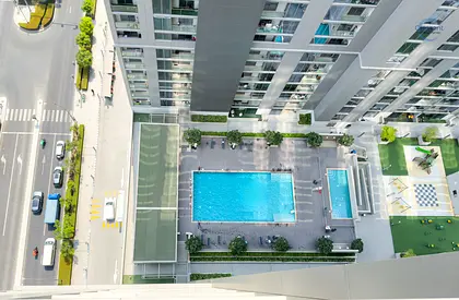Contemporary 2BR Apartment | Dual Balconies, Pool View