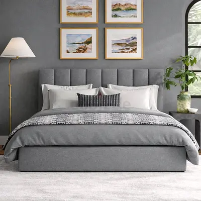 Grey Brand New Queen size bed frame storage bed including mattress double bed Queen bed