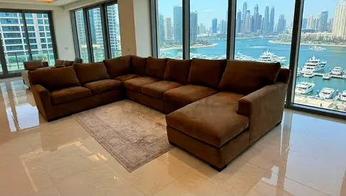 Crate Barral axis feather filled U shape sofa