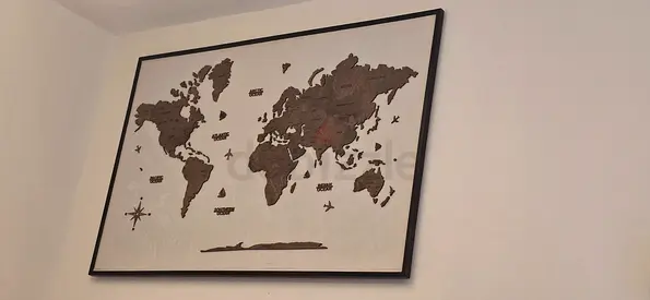 Framed World Map Decoration