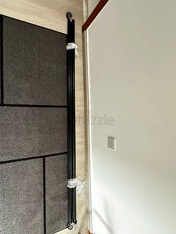 Black Metal Curtain Rods with Decorative Finials