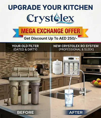 100% Pure Drinking Water at Home | Crystolex RO Purifier + Free Installation | From AED 1.25/Day