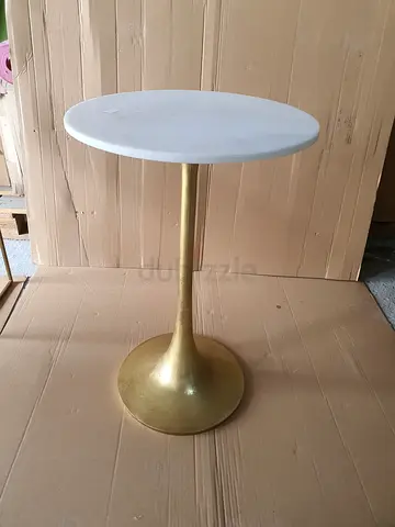 Stylish Modern Gold Accent  Marble Top Table