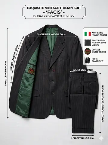 Premium Italian Mens Suit by Facis - Meticulous  Customizable Condition