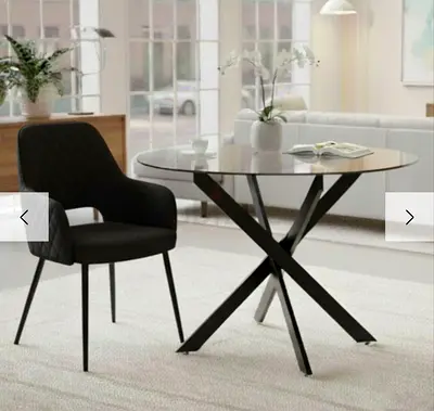 Round dining table with glass