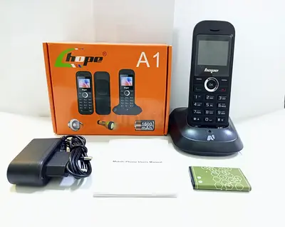 A1 Button Phone with Fabric Charging Stand, Dual SIM, Memory Card Slot, Call Recording, Long-Lasting