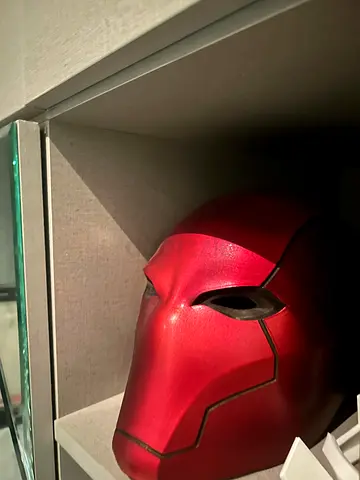 Red hood helmet metallic for cosplay