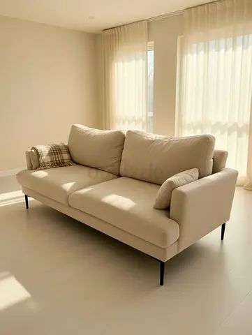 Beige 2-3 Seater Modern Sofa - Lightly Used