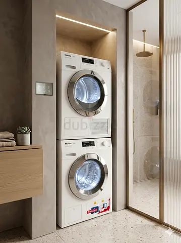 MIELE TWIN DOS 9 KG WASHER , 9 KG DRYRT SEPARATE SET FREESTANDING BY HWS