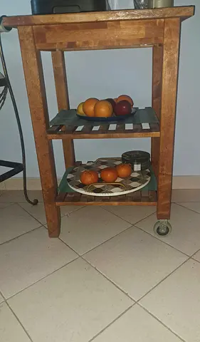 Wooden Kitchen Trolley with Storage