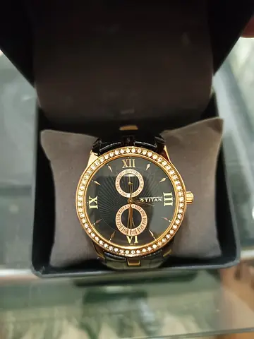 Titan Regalia Analog Black Dial Mens Watch-NC1535WL02