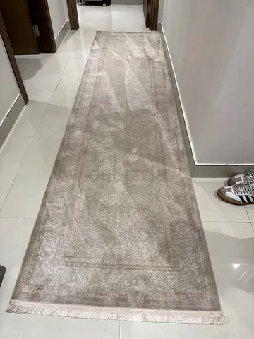 2 Beige traditional/modern hallway runner and living room carpet