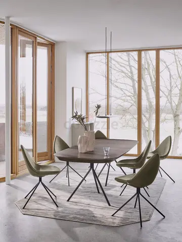 x8 BOCONCEPT Ottawa dining chairs in light gray Nordic Grain leather upholstery