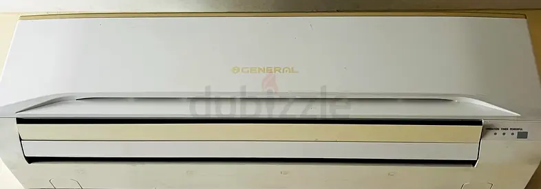 2.5 ton O General wall-mounted AC - used and working including 10 metres of copper tube