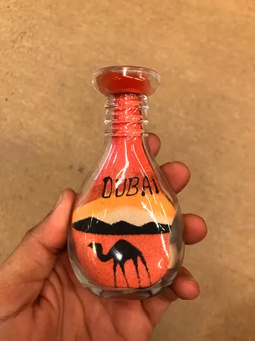 Handmade Dubai Sand Art Bottle (Camel Design)