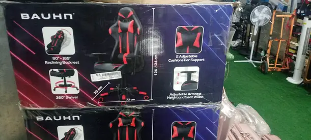 My Bauhn red  black gaming/office chair — adjustable recline  armrests