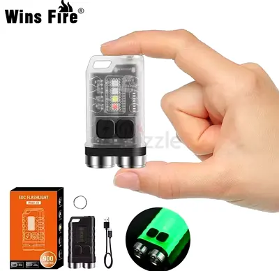 Mini USB Rechargeable EDC Keychain Flashlight (Pocket Torch)
