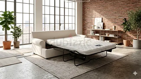 Crate Barral two seater sofa bed with mattress