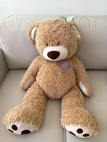 My large beige plush teddy bear - gently used