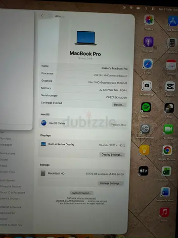 MacBook Pro 16-inch 2019 – 32GB RAM - 512GB SSD – 331 Low Battery Cycles – Excellent Condition