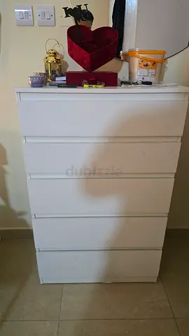 White 5-Drawer Dresser