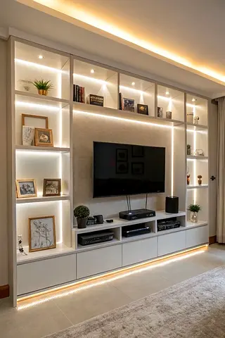 Moderen and Stylish TV unit with Built-in shelve