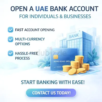 Professional assistance for opening personal and business bank accounts in the UAE.