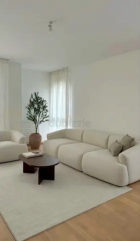 Beige modern sofa and armchair set
