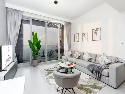Modern Furnished Living | Dubai skyline view | High Floor Unit