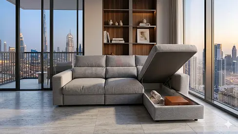 Ikea eskilstuna L shape sofa under storage