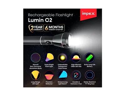 I’m selling an Impex Lumin C2 rechargeable LED flashlight