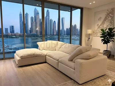 Marina home feather 🪶 filled sofa with footstool