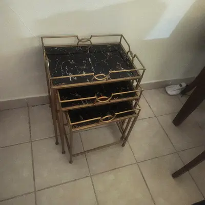 Elegant Black  Gold Magazine Rack