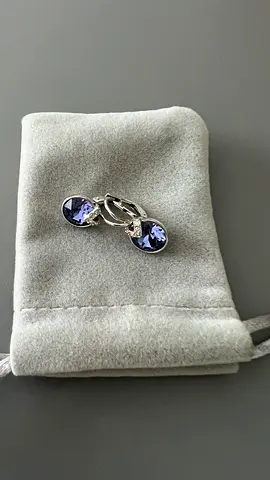 Swarovski Silver cufflinks with purple crystal inlay — gently used