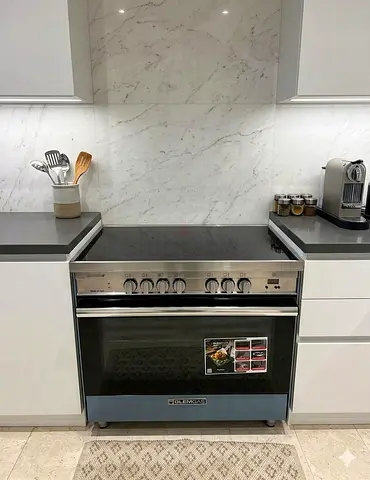Glemgass latest model full electric ceramic 5 hobs cooking range oven fan stove 90x60 by hws