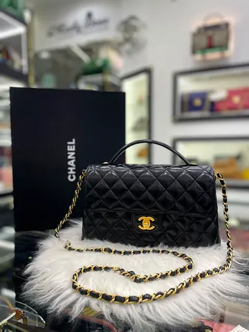 Chanel Black Quilted Medium Flap Top Handle Bag (Authentic/New)