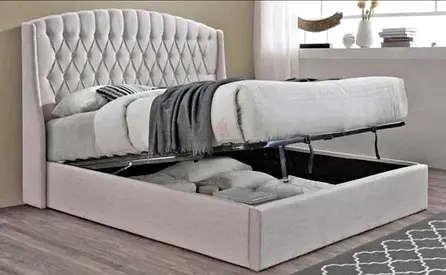 Elegant Modern Design Brand New Fully Custom Made Hydraulic Storage King Size Bed