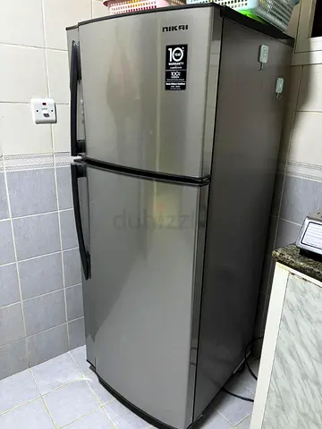 Nikai 2-Door Refrigerator (Top Freezer) – Stainless Steel, Working Condition